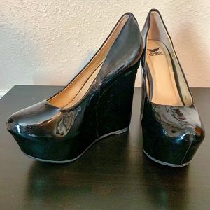 Shiekh Shoes Black Platform Wedge Shoes